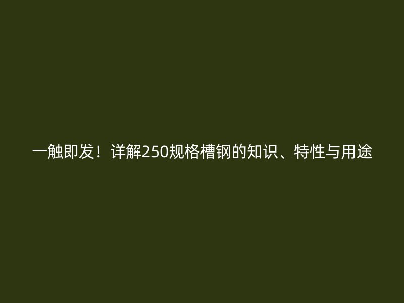 一觸即發(fā)！詳解250規(guī)格槽鋼的知識、特性與用途