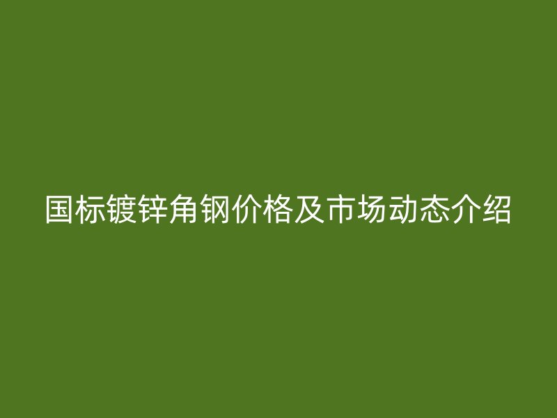 國標(biāo)鍍鋅角鋼價格及市場動態(tài)介紹