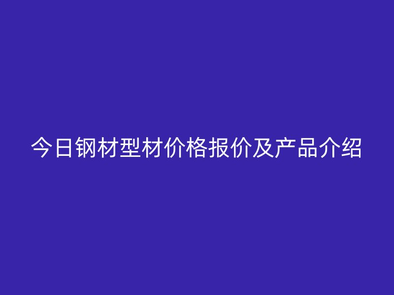 今日鋼材型材價(jià)格報(bào)價(jià)及產(chǎn)品介紹