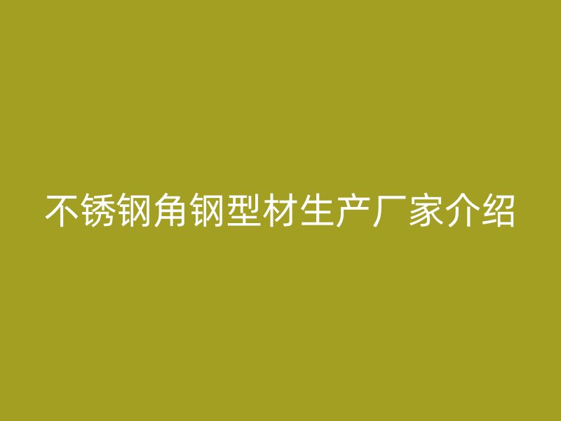 不銹鋼角鋼型材生產(chǎn)廠家介紹