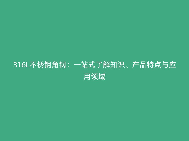 316L不銹鋼角鋼：一站式了解知識、產(chǎn)品特點與應用領域
