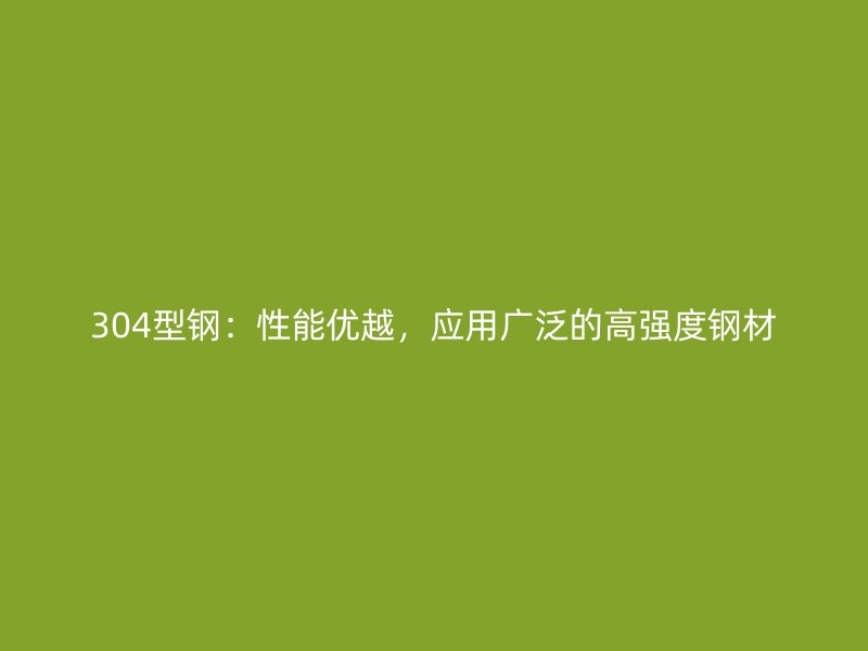304型鋼：性能優(yōu)越，應(yīng)用廣泛的高強度鋼材