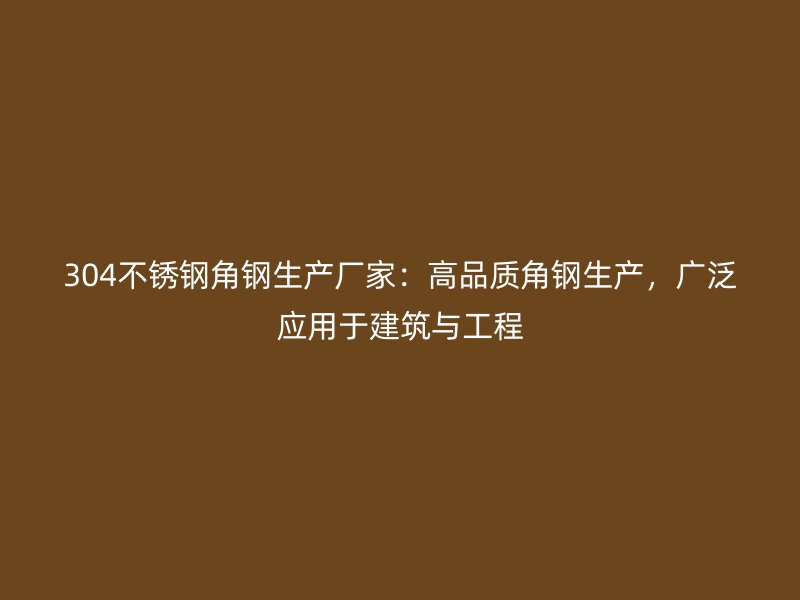304不銹鋼角鋼生產(chǎn)廠家：高品質(zhì)角鋼生產(chǎn)，廣泛應(yīng)用于建筑與工程