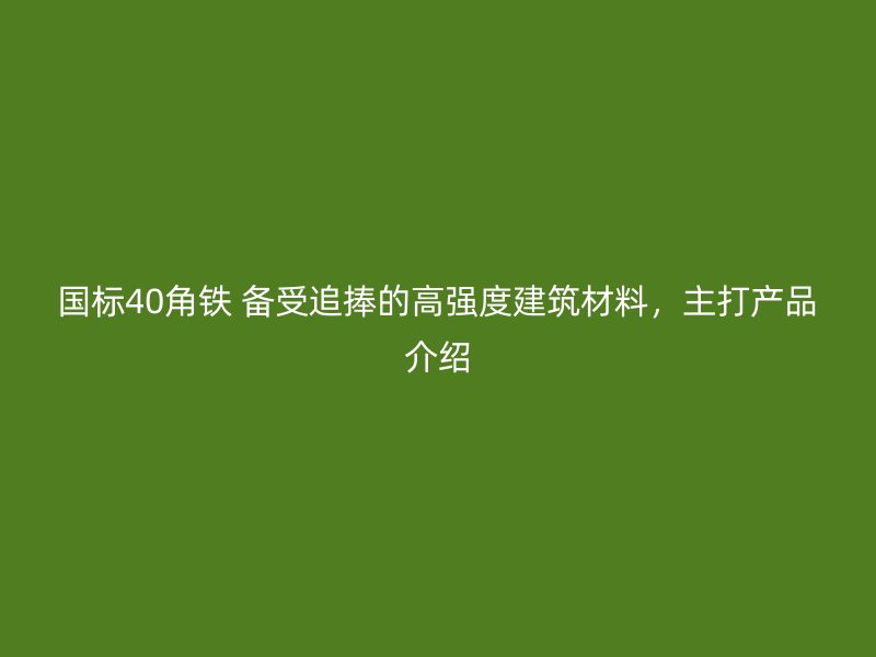國(guó)標(biāo)40角鐵 備受追捧的高強(qiáng)度建筑材料，主打產(chǎn)品介紹