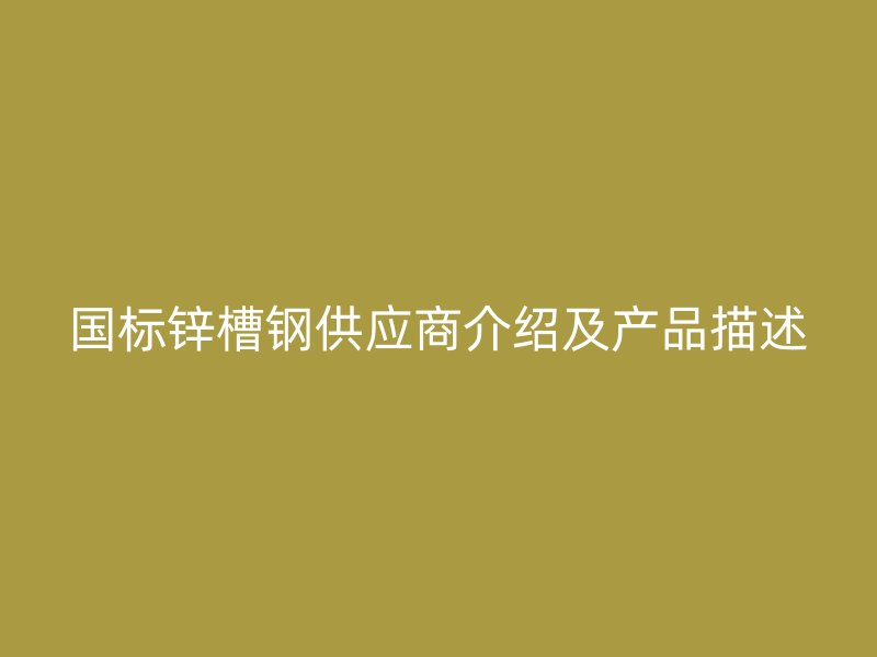 國(guó)標(biāo)鋅槽鋼供應(yīng)商介紹及產(chǎn)品描述