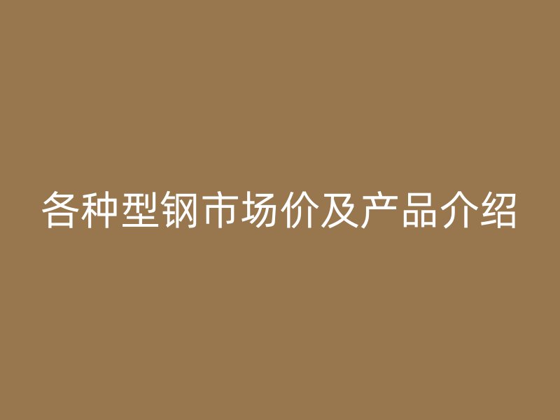 各種型鋼市場(chǎng)價(jià)及產(chǎn)品介紹