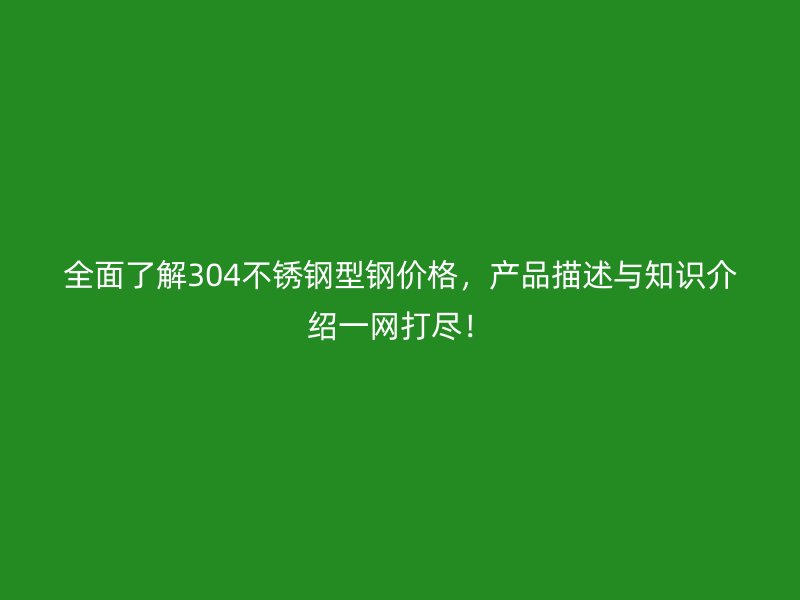 全面了解304不銹鋼型鋼價(jià)格，產(chǎn)品描述與知識(shí)介紹一網(wǎng)打盡！