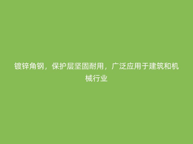鍍鋅角鋼，保護層堅固耐用，廣泛應用于建筑和機械行業(yè)
