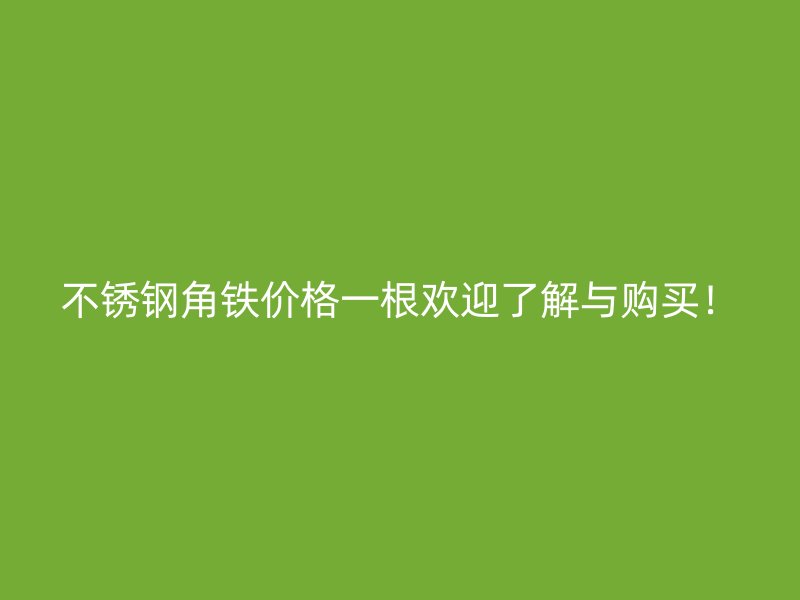 不銹鋼角鐵價格一根歡迎了解與購買！