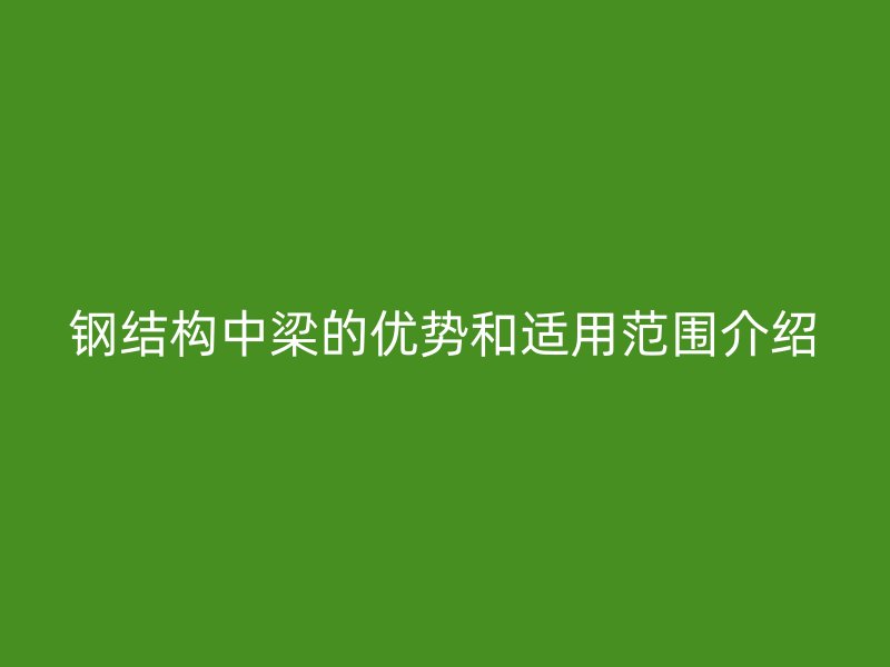 鋼結(jié)構(gòu)中梁的優(yōu)勢和適用范圍介紹