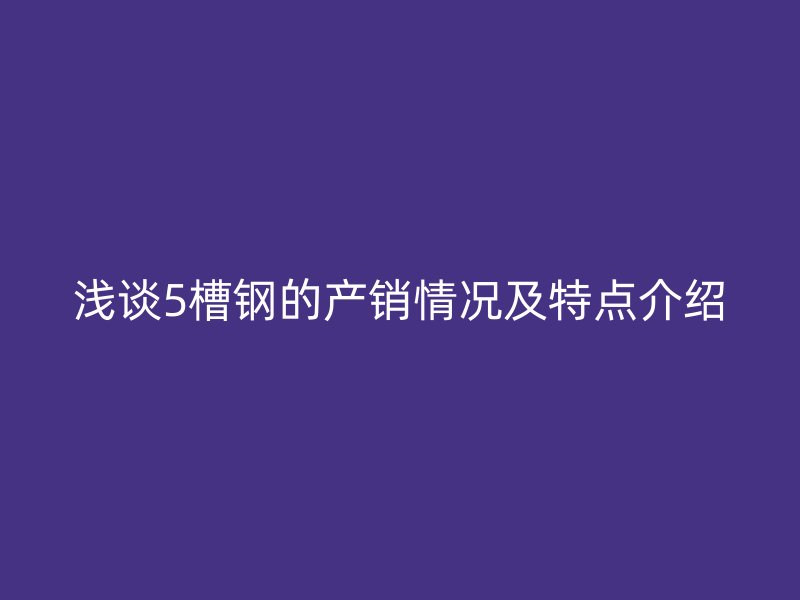 淺談5槽鋼的產(chǎn)銷情況及特點(diǎn)介紹