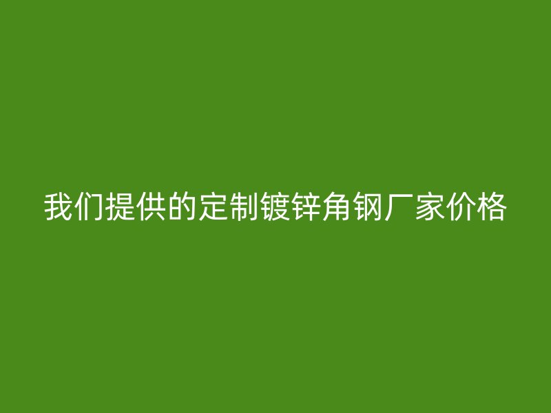 我們提供的定制鍍鋅角鋼廠家價(jià)格