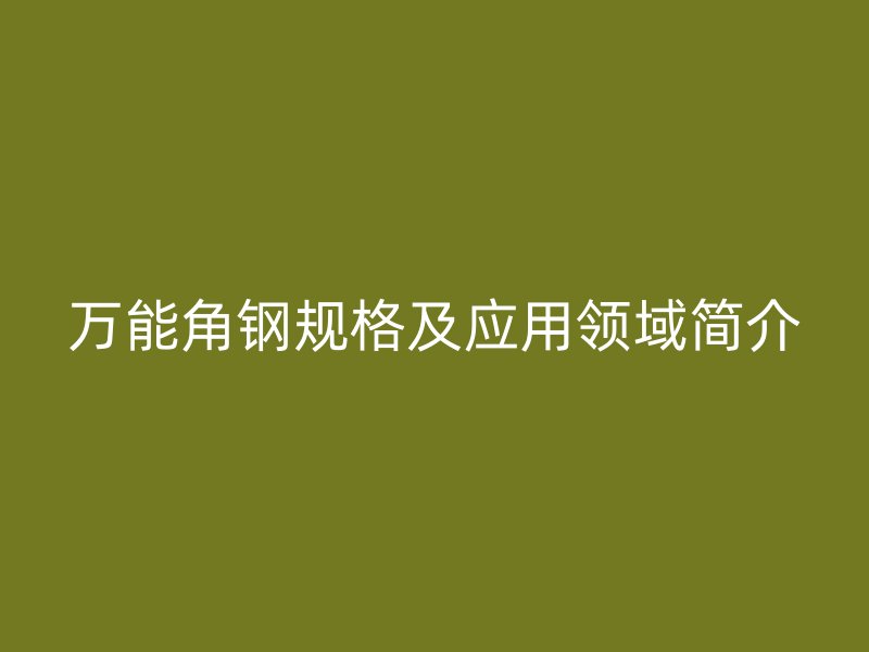 萬能角鋼規(guī)格及應(yīng)用領(lǐng)域簡介