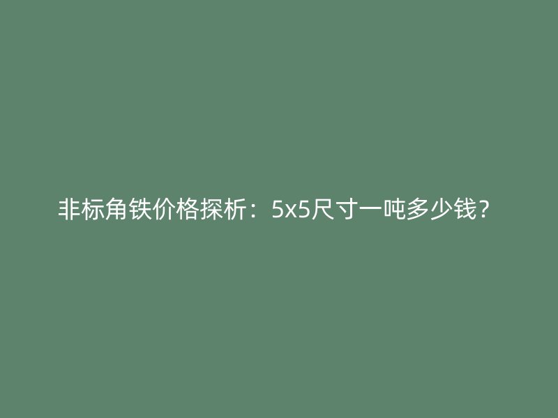 非標角鐵價格探析：5x5尺寸一噸多少錢？