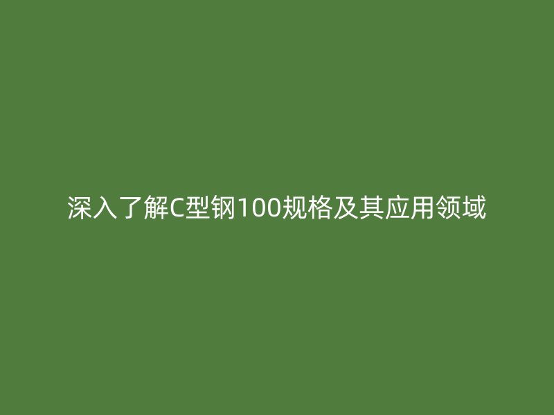 深入了解C型鋼100規(guī)格及其應用領(lǐng)域