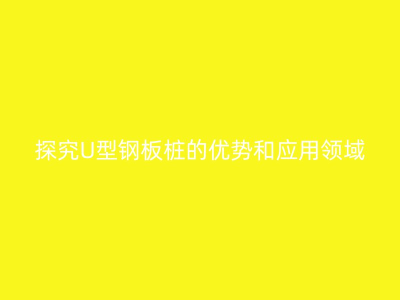 探究U型鋼板樁的優(yōu)勢和應用領(lǐng)域