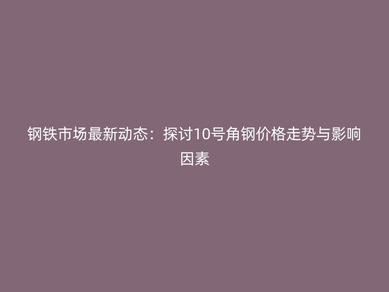 鋼鐵市場最新動態(tài)：探討10號角鋼價(jià)格走勢與影響因素