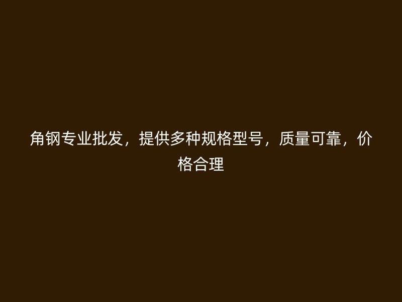 角鋼專業(yè)批發(fā)，提供多種規(guī)格型號(hào)，質(zhì)量可靠，價(jià)格合理