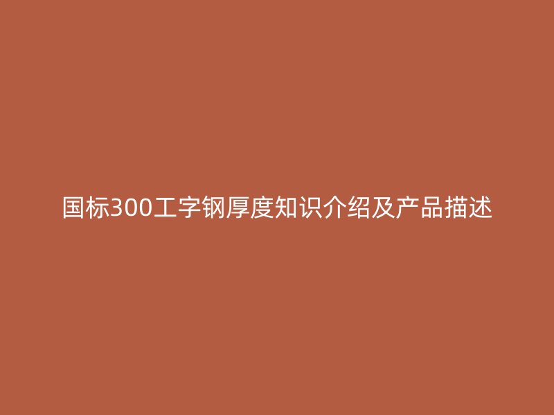 國標(biāo)300工字鋼厚度知識介紹及產(chǎn)品描述