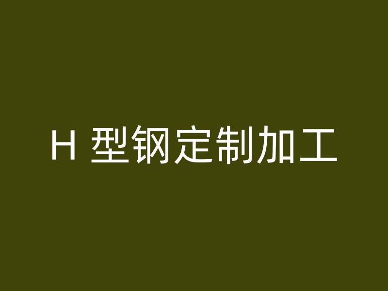 H 型鋼定制加工