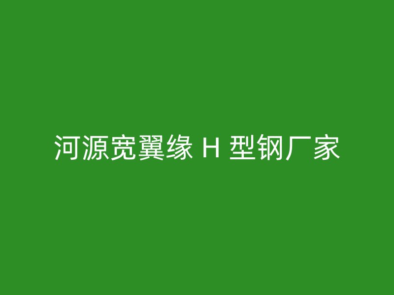 河源寬翼緣 H 型鋼廠家